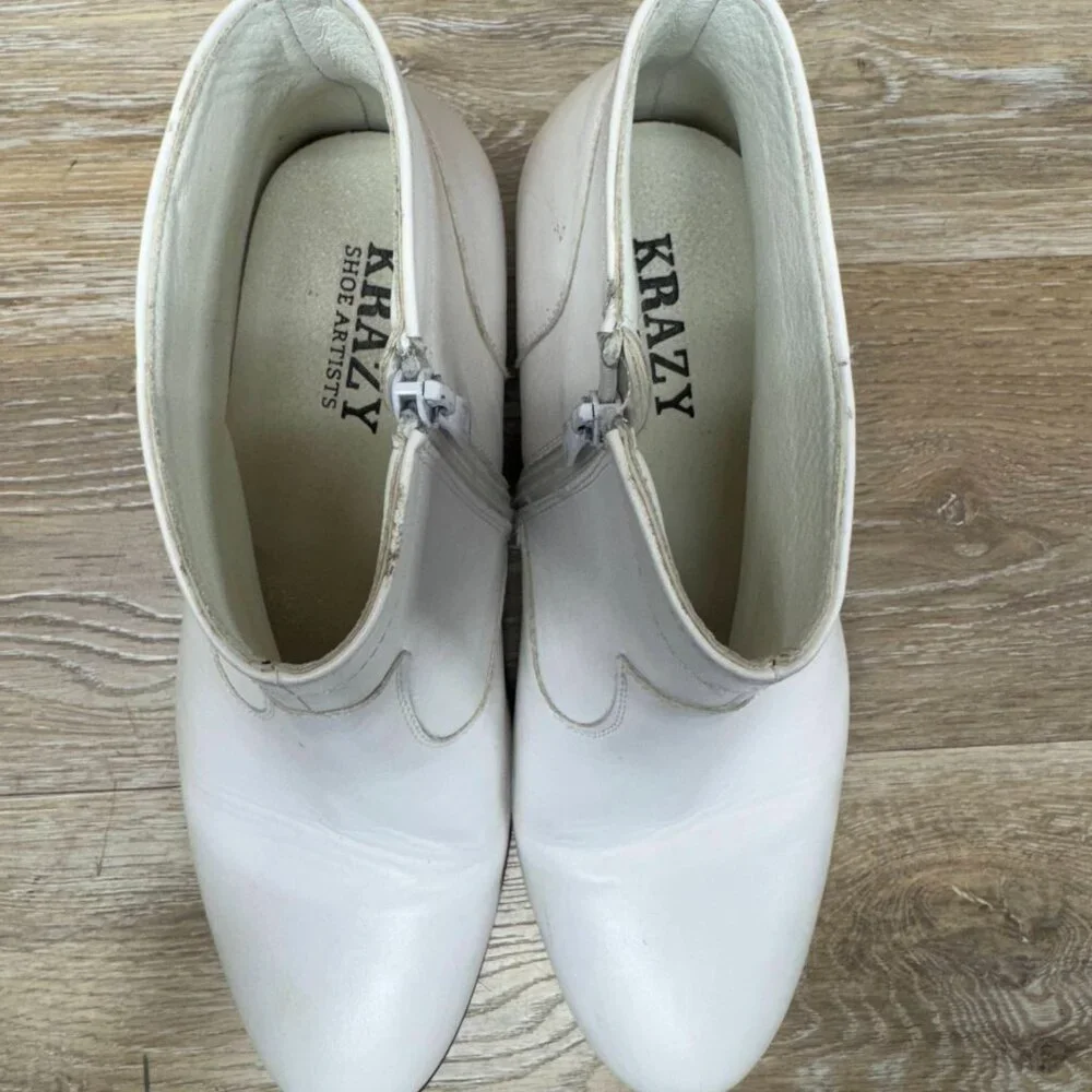 Krazy Shoe Artists Evis White Diamonds Ankle Boot Men's Size 7